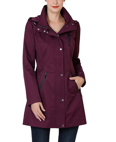 Shop Kimi & Kai Women's Molly Water Resistant Hooded Anorak Jacket In Grape Wine