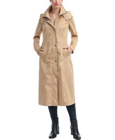 Shop Kimi & Kai Women's Brooke Water Resistant Hooded Long Coat In Tan