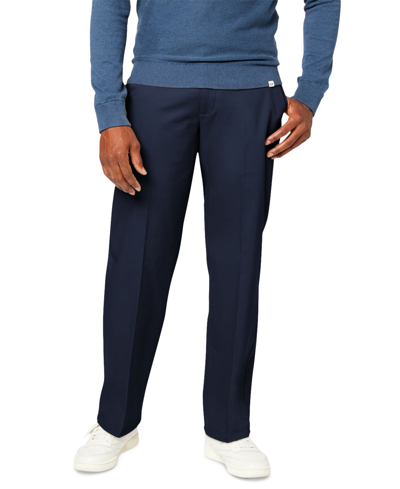 Shop Dockers Men's Signature Relaxed Fit Pleated Iron Free Pants With Stain Defender In Navy Blazer