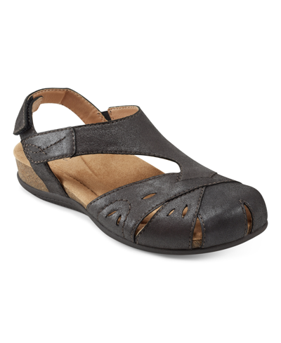 Shop Earth Women's Birdine Casual Round Toe Slip-on Sandals In Dark Brown Leather