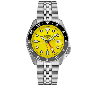 Shop Seiko Men's Automatic 5 Sports Stainless Steel Bracelet Watch 43mm In Yellow