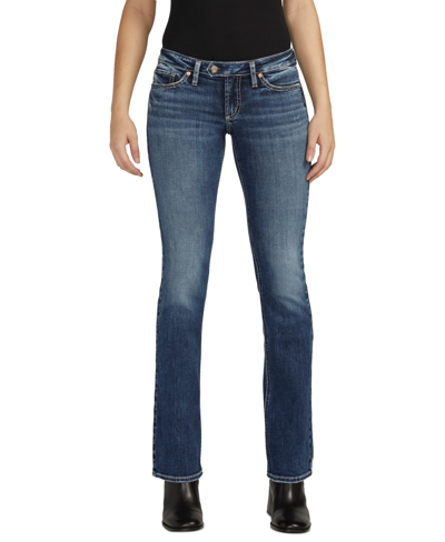 Shop Silver Jeans Co. Women's Britt Low-rise Straight-leg Jeans In Indigo