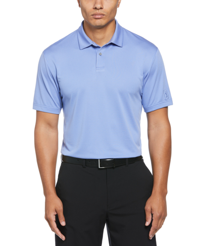 Shop Pga Tour Men's Birdseye Texture Short-sleeve Golf Polo Shirt In Persian Jewel