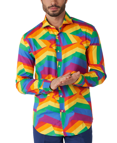 Shop Opposuits Men's Long-sleeve Zig-zag Rainbow Shirt In Miscellane