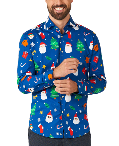Shop Opposuits Men's Long-sleeve Blue Festivity Shirt