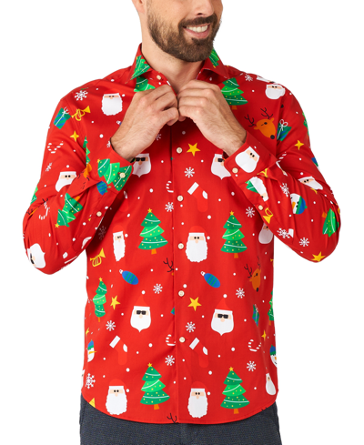 Shop Opposuits Men's Long-sleeve Red Festivity Shirt