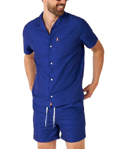 Shop Opposuits Men's Short-sleeve Royal Navy Shirt & Shorts Set In Blue