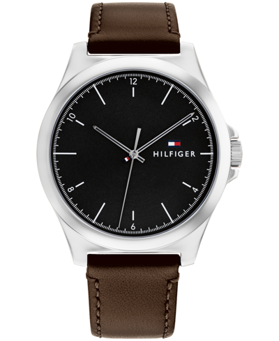 Shop Tommy Hilfiger Men's Quartz Brown Leather Watch 43mm