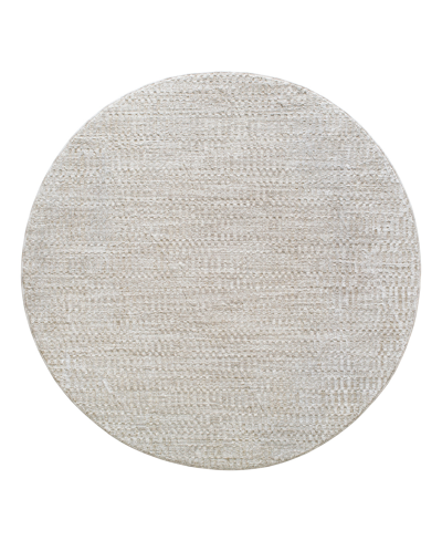 Surya Masterpiece High-low Mpc-2304 6'7" X 6'7" Round Area Rug In Gray