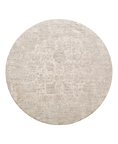 Surya Masterpiece High-low Mpc-2300 6'7" X 6'7" Round Area Rug In Silver