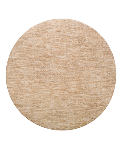 Shop Surya Masterpiece High-low Mpc-2320 6'7" X 6'7" Round Area Rug In Tan