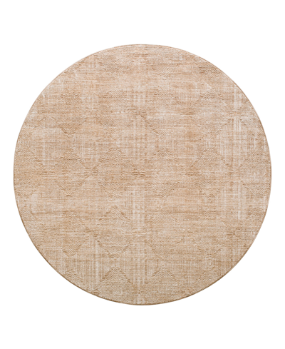 Shop Surya Masterpiece High-low Mpc-2312 5'3" X 5'3" Round Area Rug In Tan