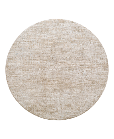 Surya Masterpiece High-low Mpc-2308 5'3" X 5'3" Round Area Rug In Taupe
