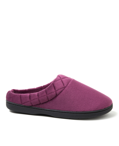 Shop Dearfoams Women's Darcy Velour Clog With Quilted Cuff Slippers In Aubergine