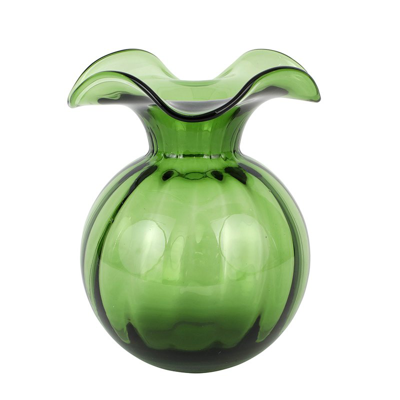 Shop Vietri Hibiscus Glass Dark Green Medium Fluted Vase