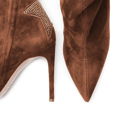 Shop Elisabetta Franchi Brown Leather Di Calfskin Women's Boot