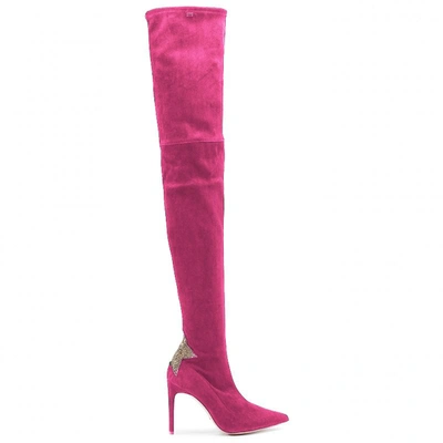 Shop Elisabetta Franchi Fuchsia Leather Di Calfskin Women's Boot