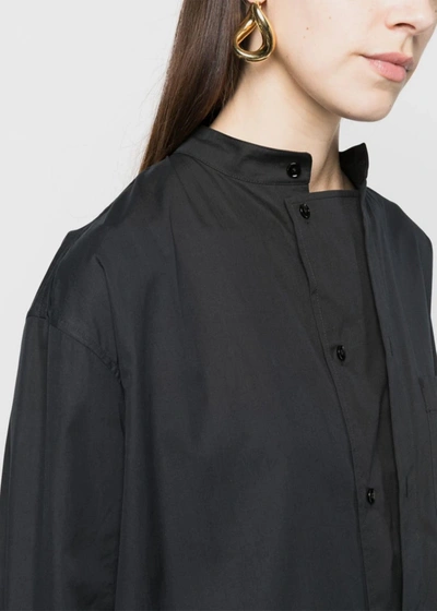 Shop Lemaire Black Officer Collar Shirt Dress