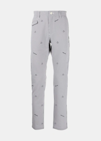 Shop Pearly Gates Grey Pinstriped Pants In Gray