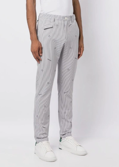 Shop Pearly Gates Grey Pinstriped Pants In Gray