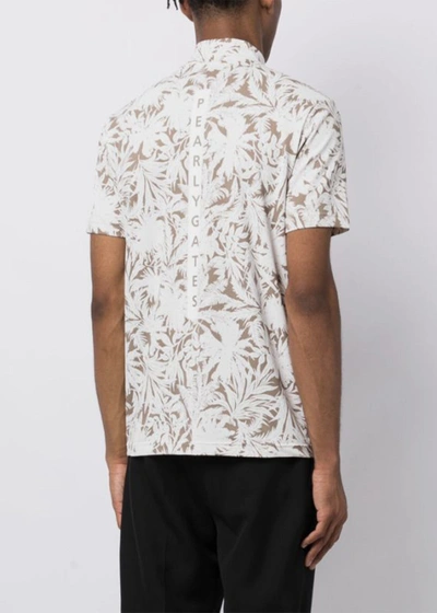 Shop Pearly Gates White/khaki Mock Neck T-shirt In Camo