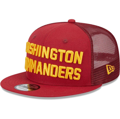 Shop New Era Burgundy Washington Commanders Stacked Trucker 9fifty Snapback Hat