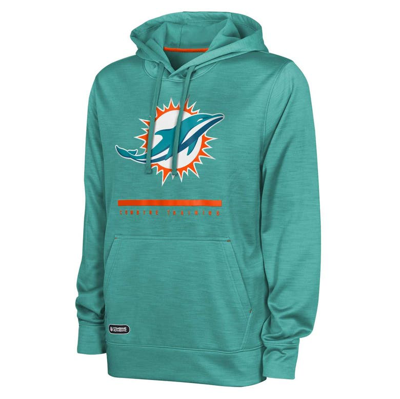 Outerstuff Men's Aqua Miami Dolphins Speed Drill Streak Pullover Hoodie Size: Small