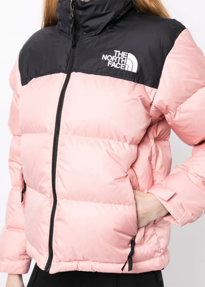 Shop The North Face Light Pink & Black 1996 Retro Nuptse Jacket In Shady Rose/tnf Black