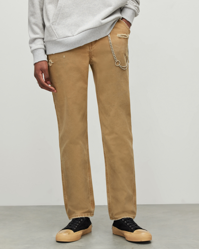 Shop Allsaints Carpenter Straight Fit Jeans In Earthy Brown