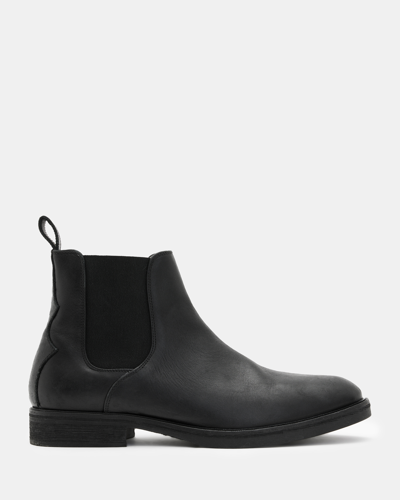 Shop Allsaints Creed Leather Chelsea Boots In Black