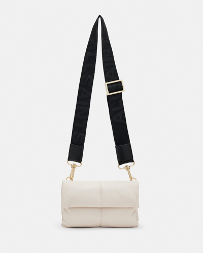 Shop Allsaints Ezra Quilted Leather Crossbody Bag In White