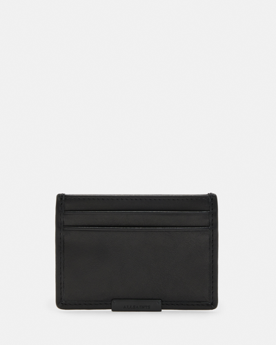 Shop Allsaints Dove Leather Cardholder Wallet In Black