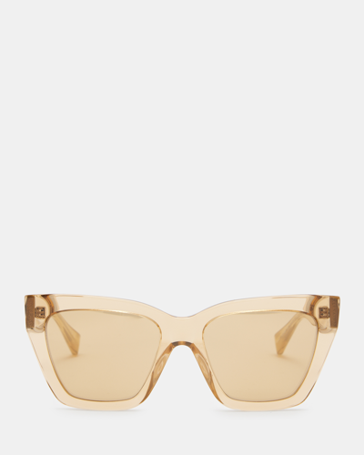Shop Allsaints Minerva Square Cat Eye Sunglasses In Gold