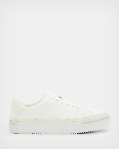 Shop Allsaints Trish Leather Sneakers In Chalk White