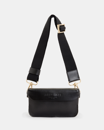 Shop Allsaints Zoe Leather Crossbody Bag In Black