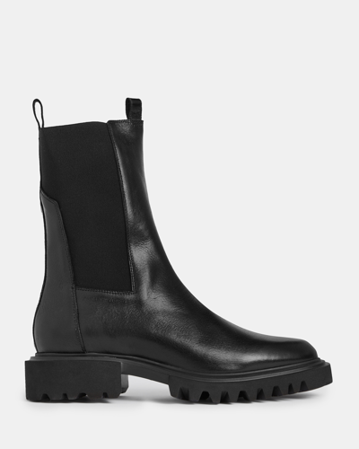 Shop Allsaints Hallie Leather Boots In Black