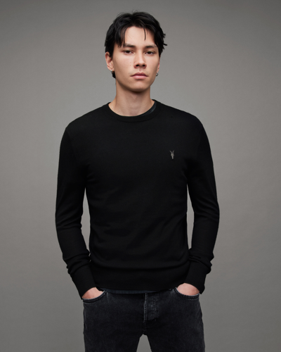 Allsaints Merino Crewneck Sweater In Black