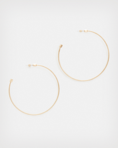 Shop Allsaints Skinny Gold-tone Hoop Earrings,