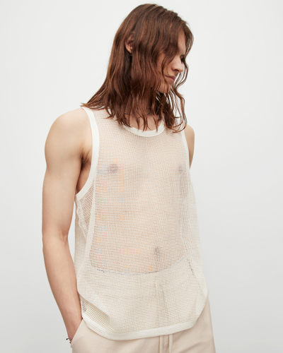 Shop Allsaints Anderson Mesh Relaxed Fit Tank In Chalk White