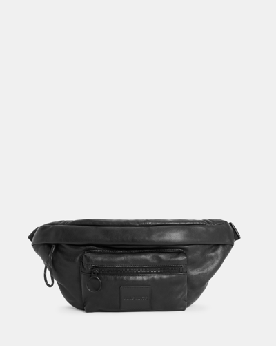 Shop Allsaints Ronin Leather Bum Bag, In Black