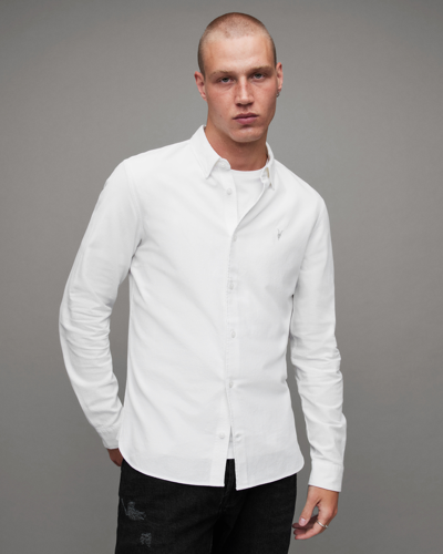 Shop Allsaints Lovell Slim Fit Ramskull Shirt, In White