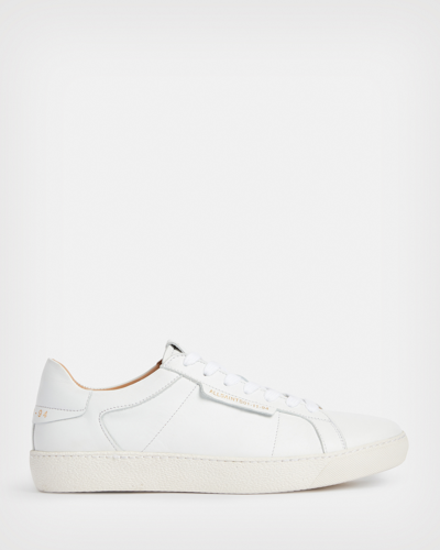 Shop Allsaints Sheer Round Toe Leather Sneakers In White