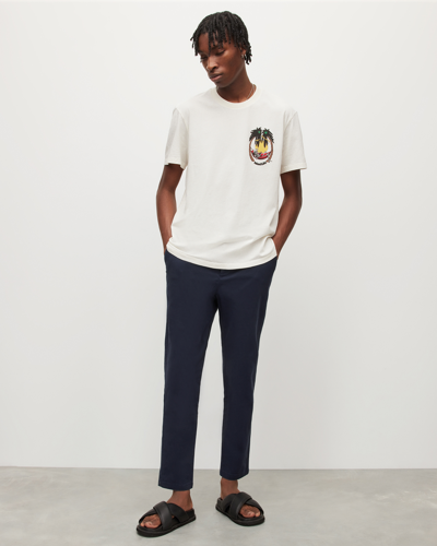 Shop Allsaints Walde Mid-rise Skinny Chino Trousers In Deep Sea Navy