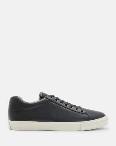 Shop Allsaints Brody Leather Low Top Trainers In Black