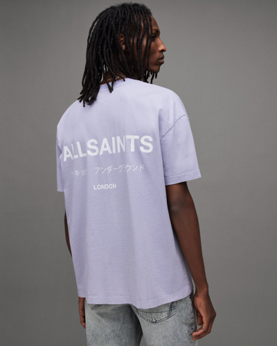 Shop Allsaints Underground Oversized Crew T-shirt In Fresh Lilac