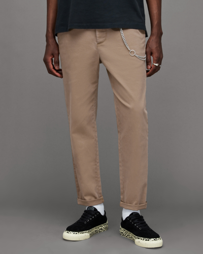 Shop Allsaints Walde Mid-rise Skinny Chino Trousers In Cacao Brown