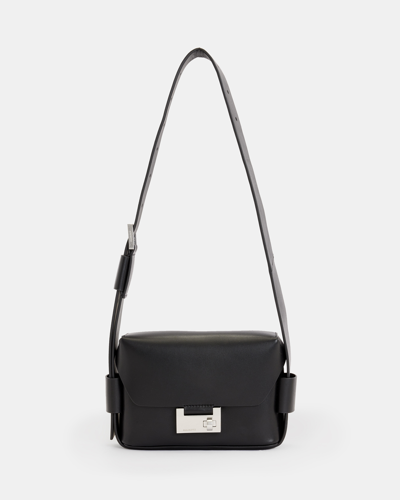 Shop Allsaints Frankie 3-in-1 Leather Crossbody Bag In Black/silver