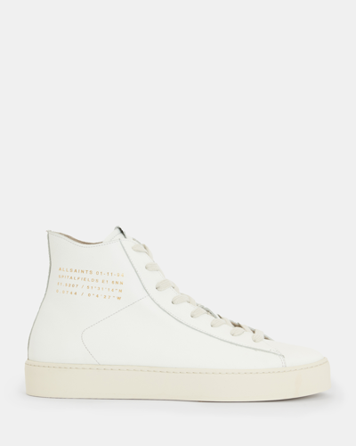Shop Allsaints Tana Leather High Top Sneakers In White