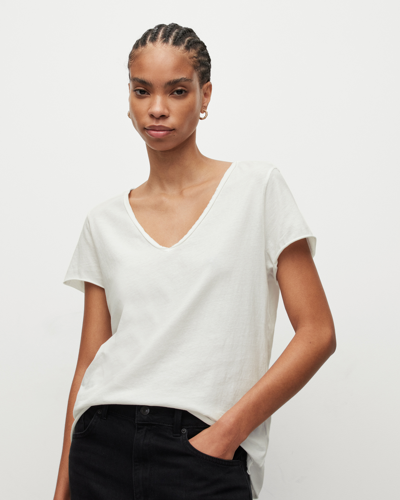 Shop Allsaints Women's Cotton Regular Fit Emelyn Tonic T-shirt In Chalk White
