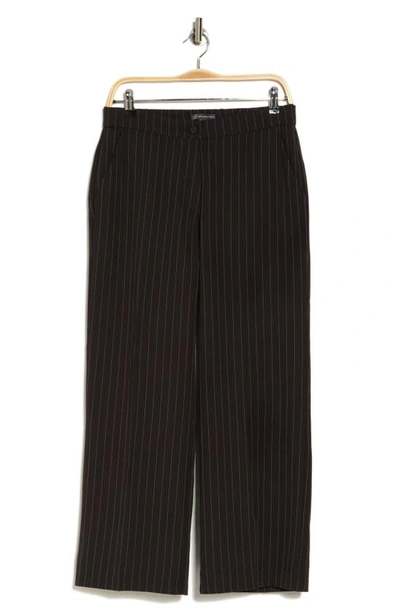 Shop Adrianna Papell Wide Leg Ankle Pants In Pinstripe